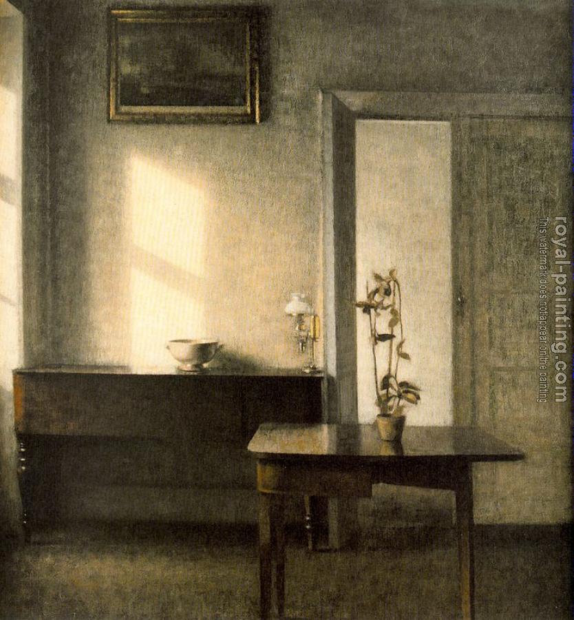 Vilhelm Hammershoi : Interior with a Potted Plant